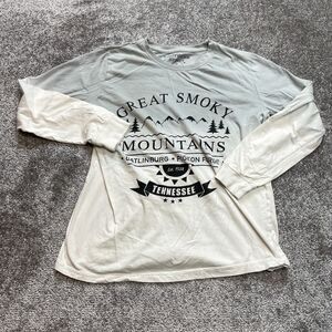 Southern Spirit Shirt Adult Small Blue and White Great Smoky Mountains Graphic